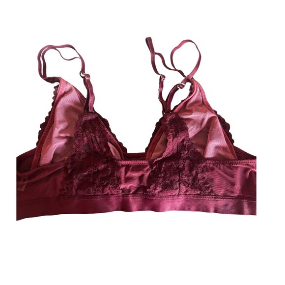 169. Aerie Maroon Lace Bralette – Size Large, Soft & Stretchy Fit - Picture 2 of 3
